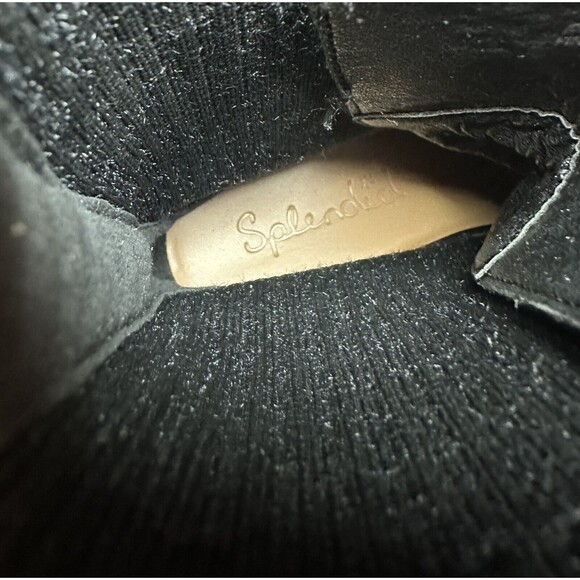 SPLENDID Scout Black Heel Pull-Tab Toe Leather Combat‎ Boots Women's SIZE 6 - Picture 5 of 8